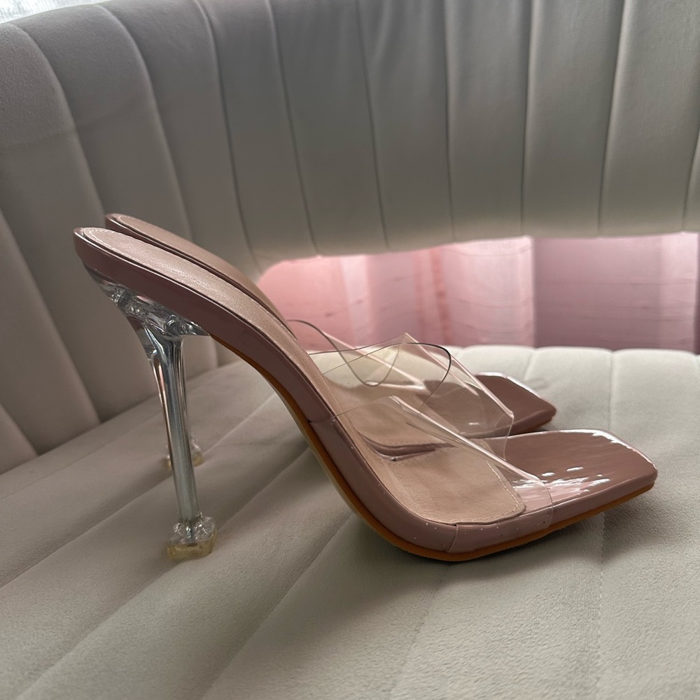 Fashion Nova Pink and Clear Heels